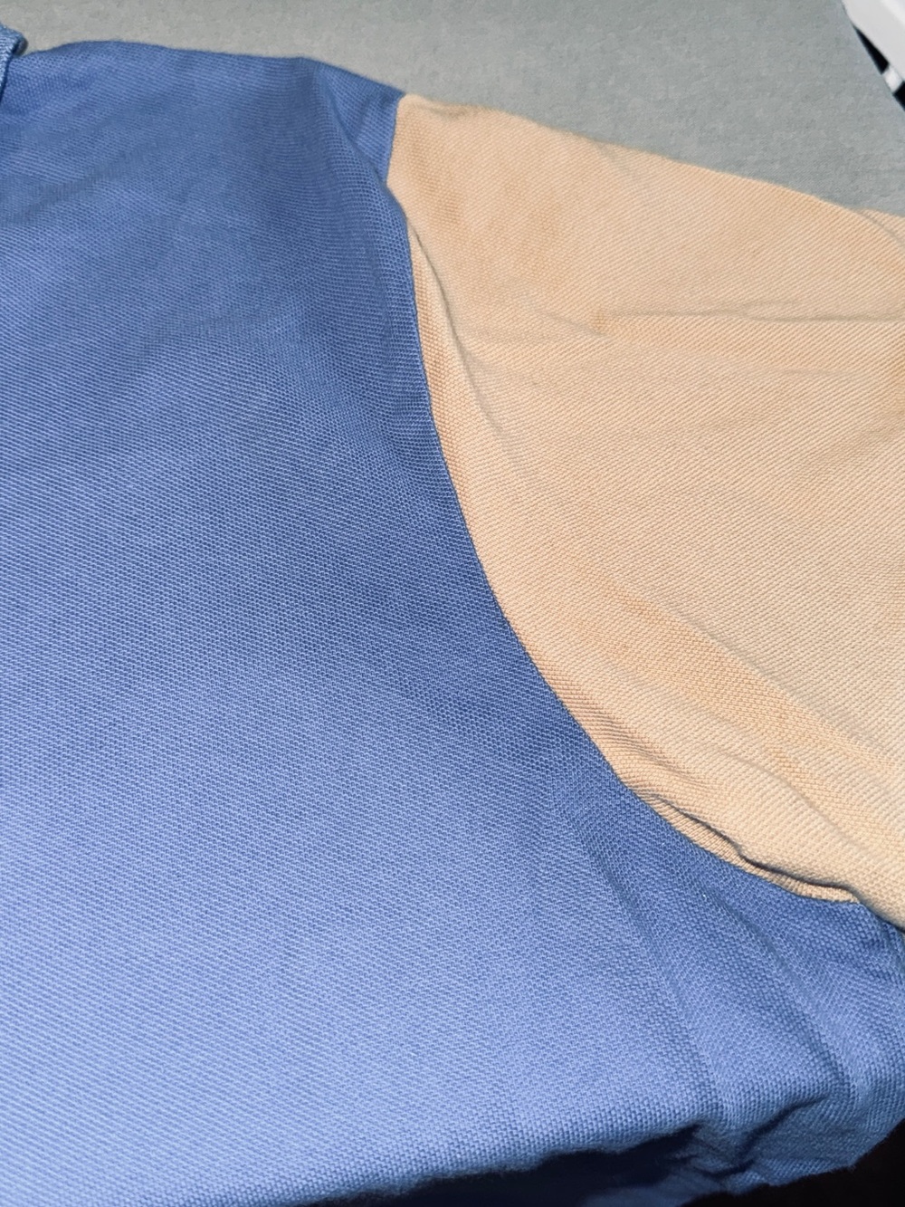 Two-Tone Polo Shirt in Peach & Periwinkle - Picture 3 of 6